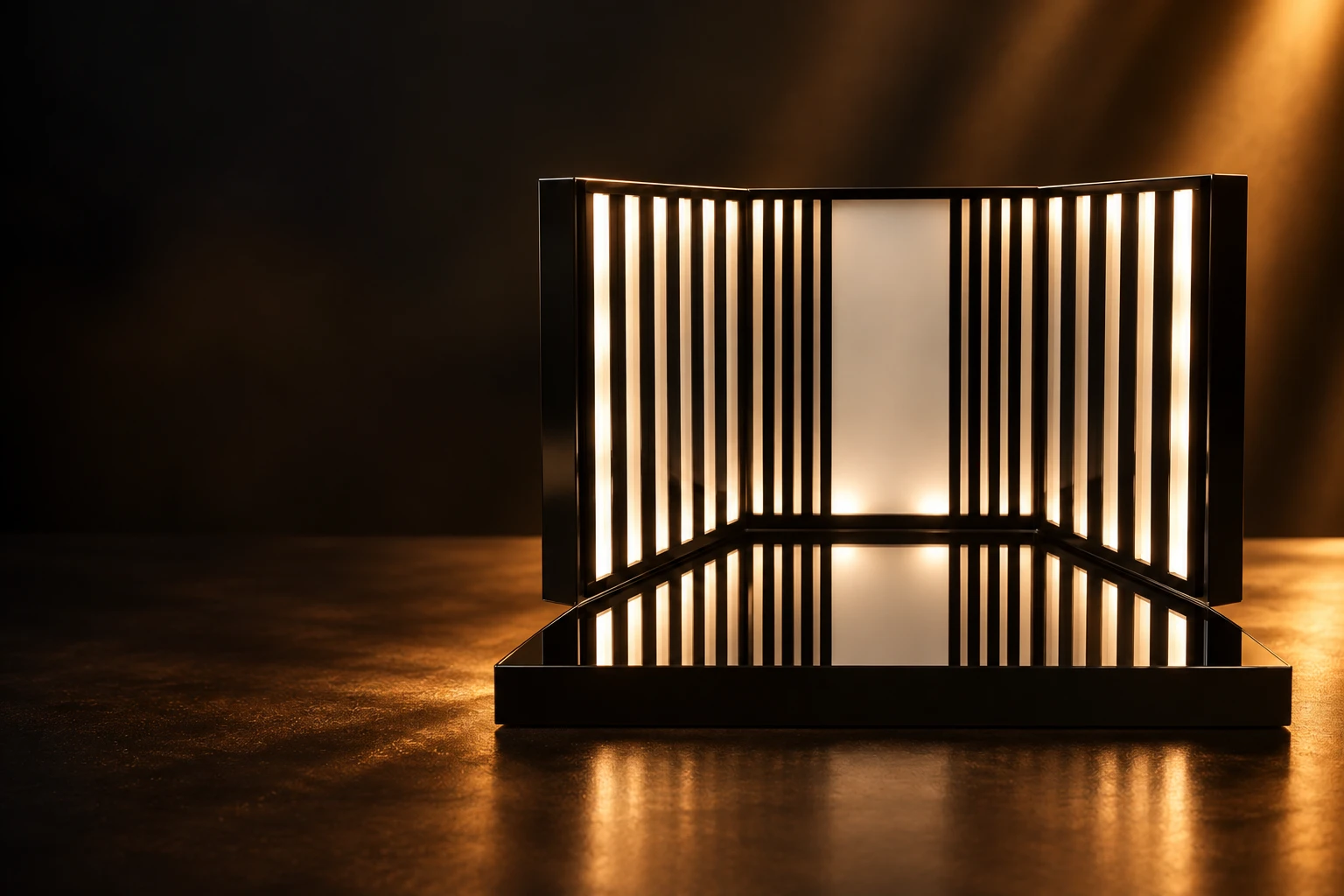 Présentoir lumineux à lames